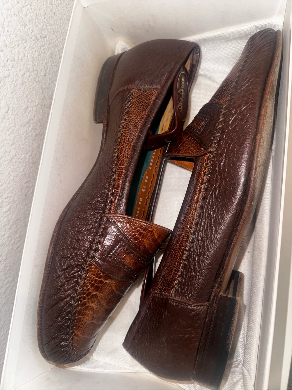 Men's Brown Leather Slip-On Dress Loafers Moreschi Finale 12